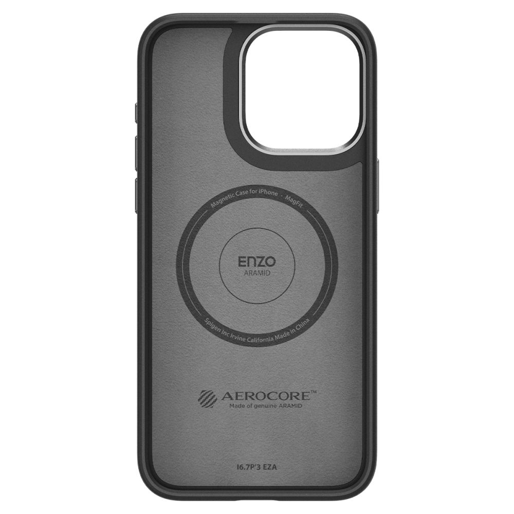 Coque Enzo Aramid MagSafe iPhone 15 Pro, Black