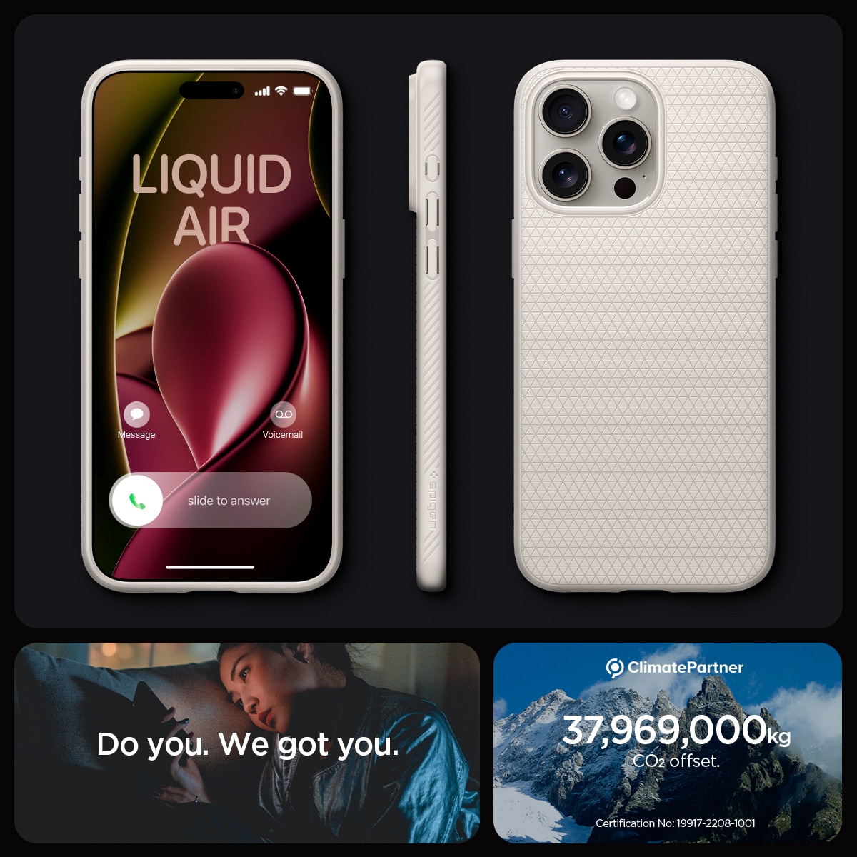 Coque Liquid Air iPhone 15 Pro, Natural Titanium