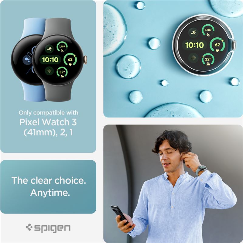 Coque Thin Fit Google Pixel Watch 3 41mm, Crystal Clear
