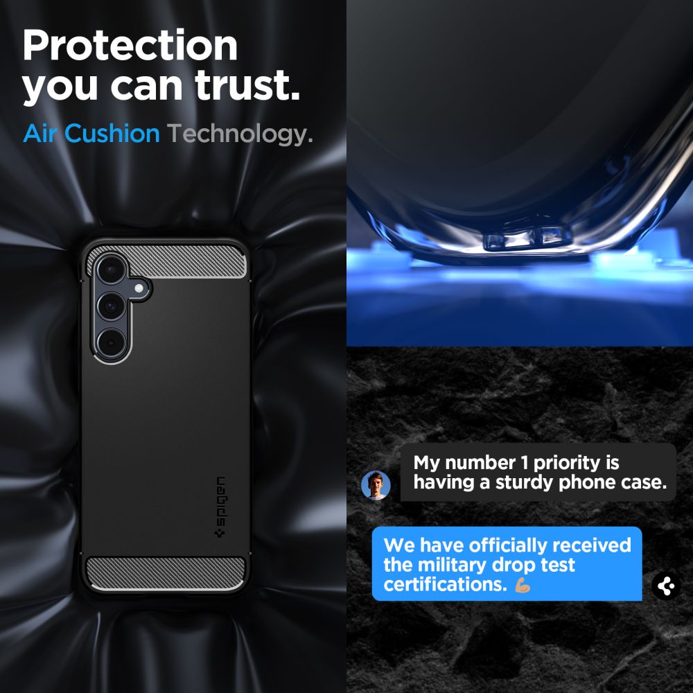 Case Rugged Armor Samsung Galaxy A55, Black