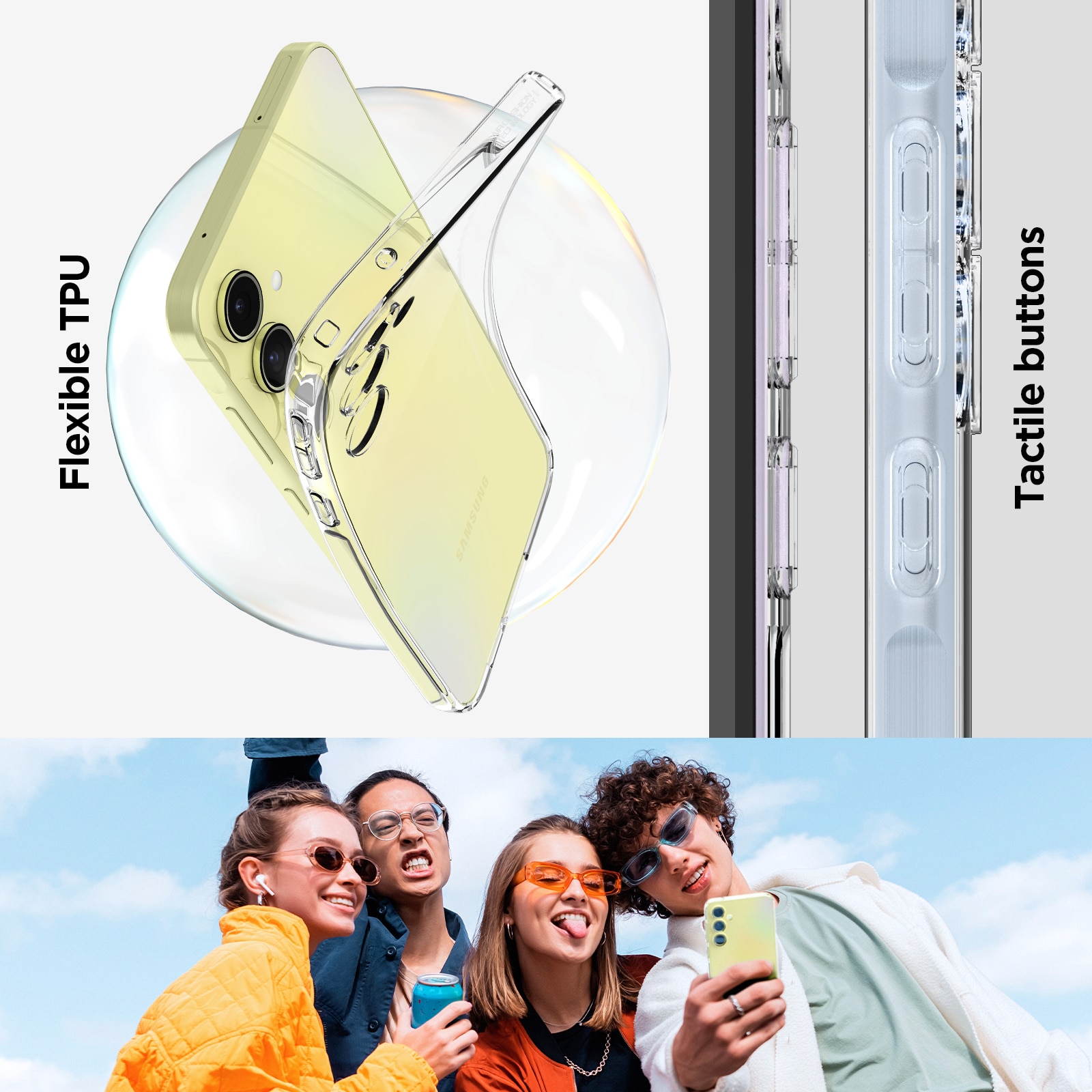 Coque Liquid Crystal Samsung Galaxy A55, Crystal Clear