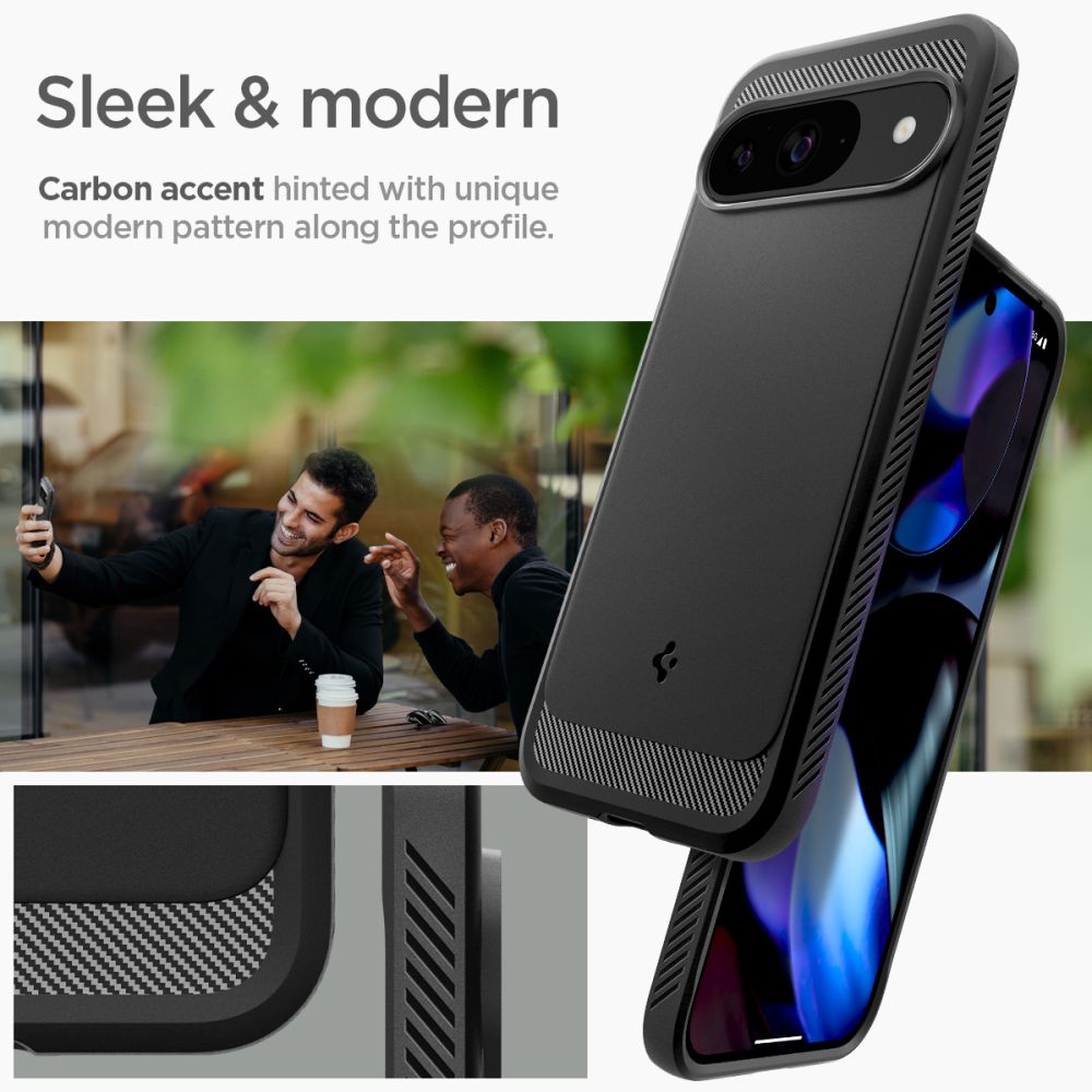 Case Rugged Armor Google Pixel 9, Black