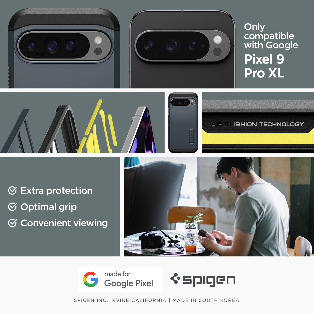 Coque Tough Armor Google Pixel 9 Pro XL, Metal Slate