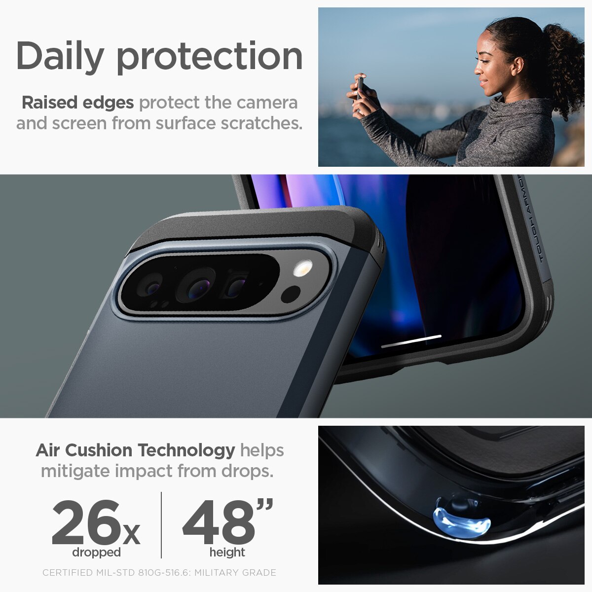 Coque Tough Armor Google Pixel 9 Pro XL, Metal Slate