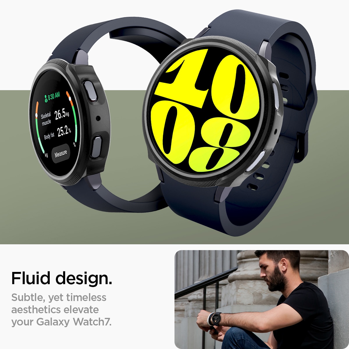 Coque Liquid Air Samsung Galaxy Watch 7 44mm, Black