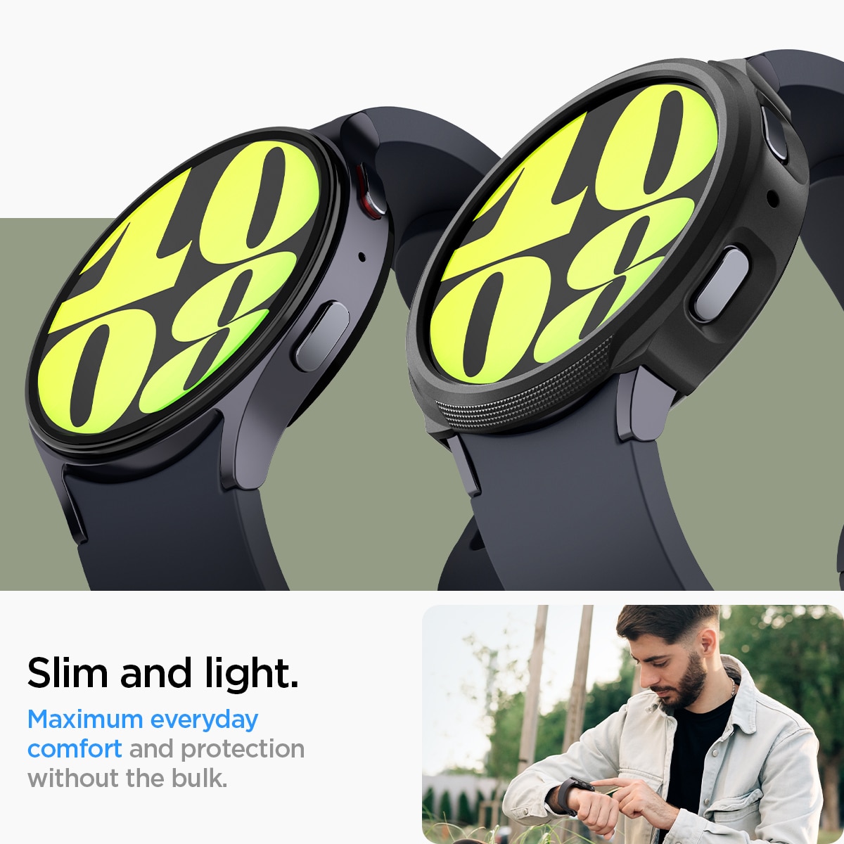 Coque Liquid Air Samsung Galaxy Watch 7 44mm, Black