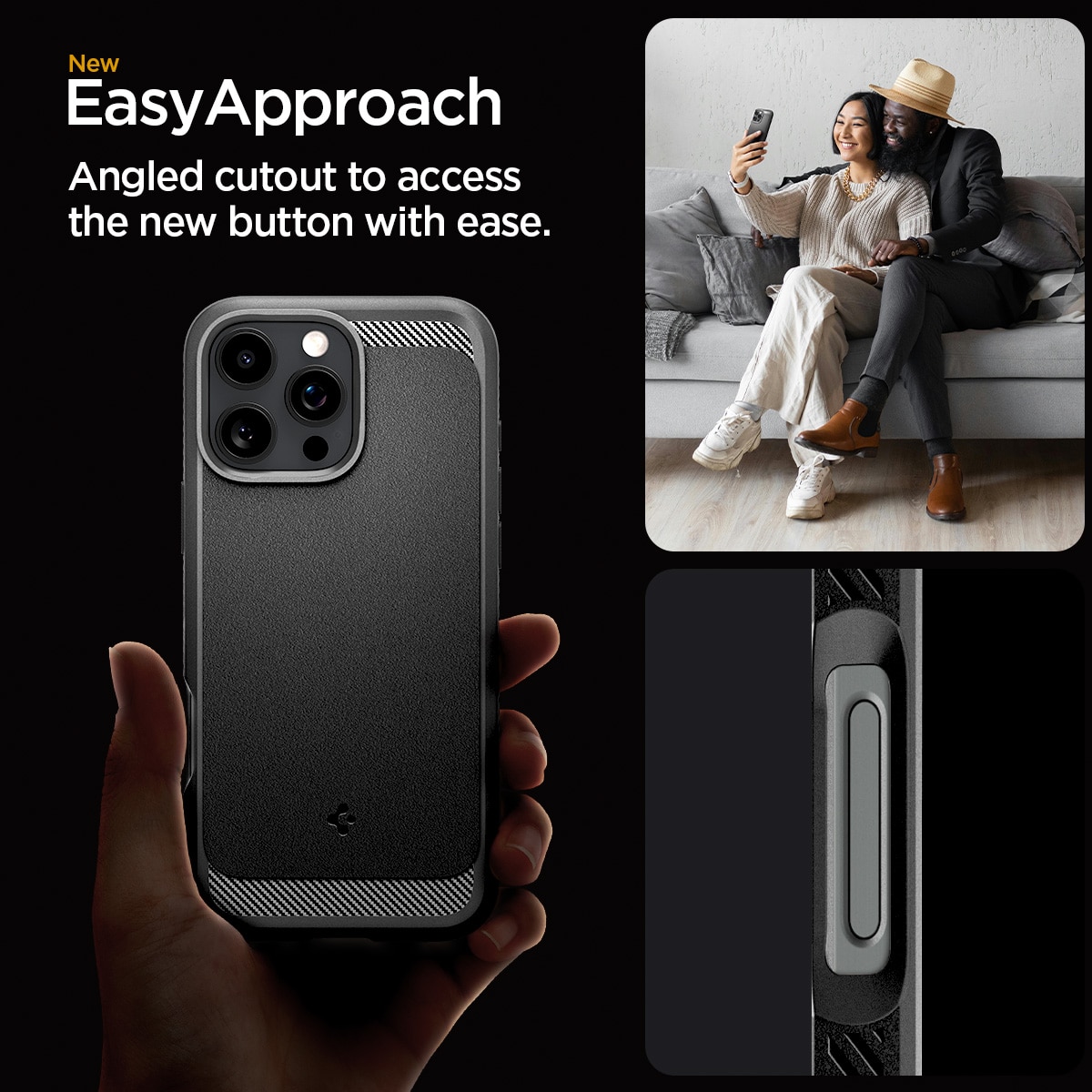 Coque Rugged Armor MagSafe iPhone 16 Pro, Black