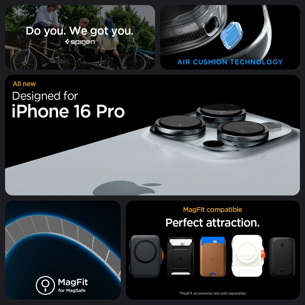 Coque Rugged Armor MagSafe iPhone 16 Pro, Black