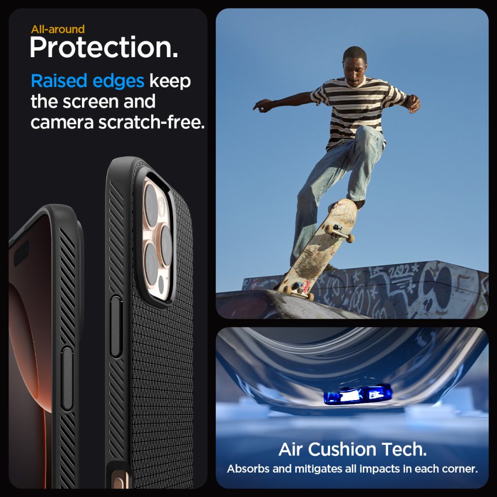 Coque Liquid Air iPhone 16 Pro, Matte Black