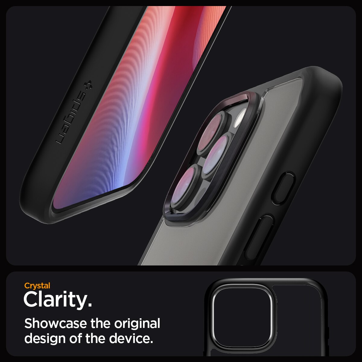 Coque Ultra Hybrid iPhone 16 Pro, Matte Black