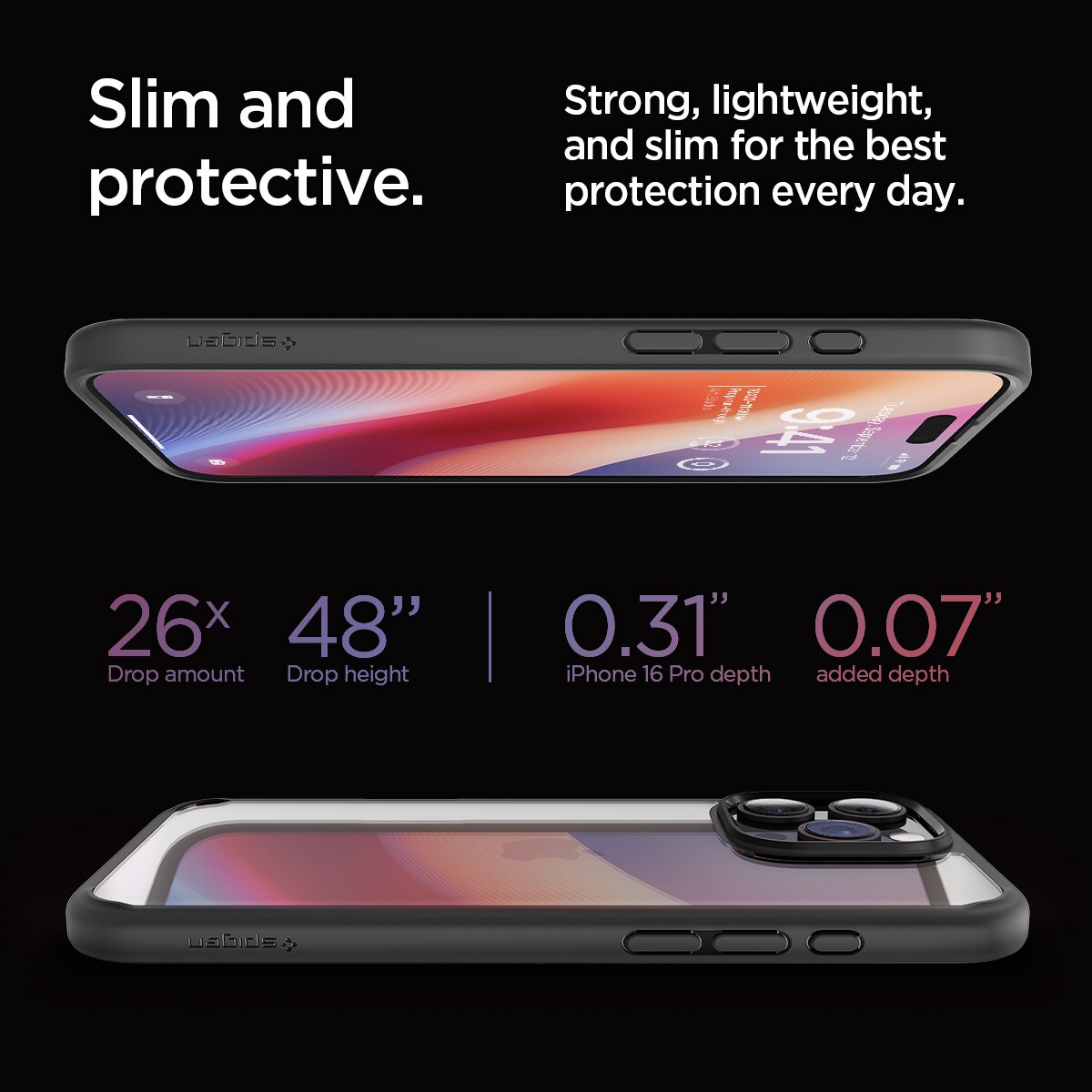 Coque Ultra Hybrid iPhone 16 Pro, Matte Black