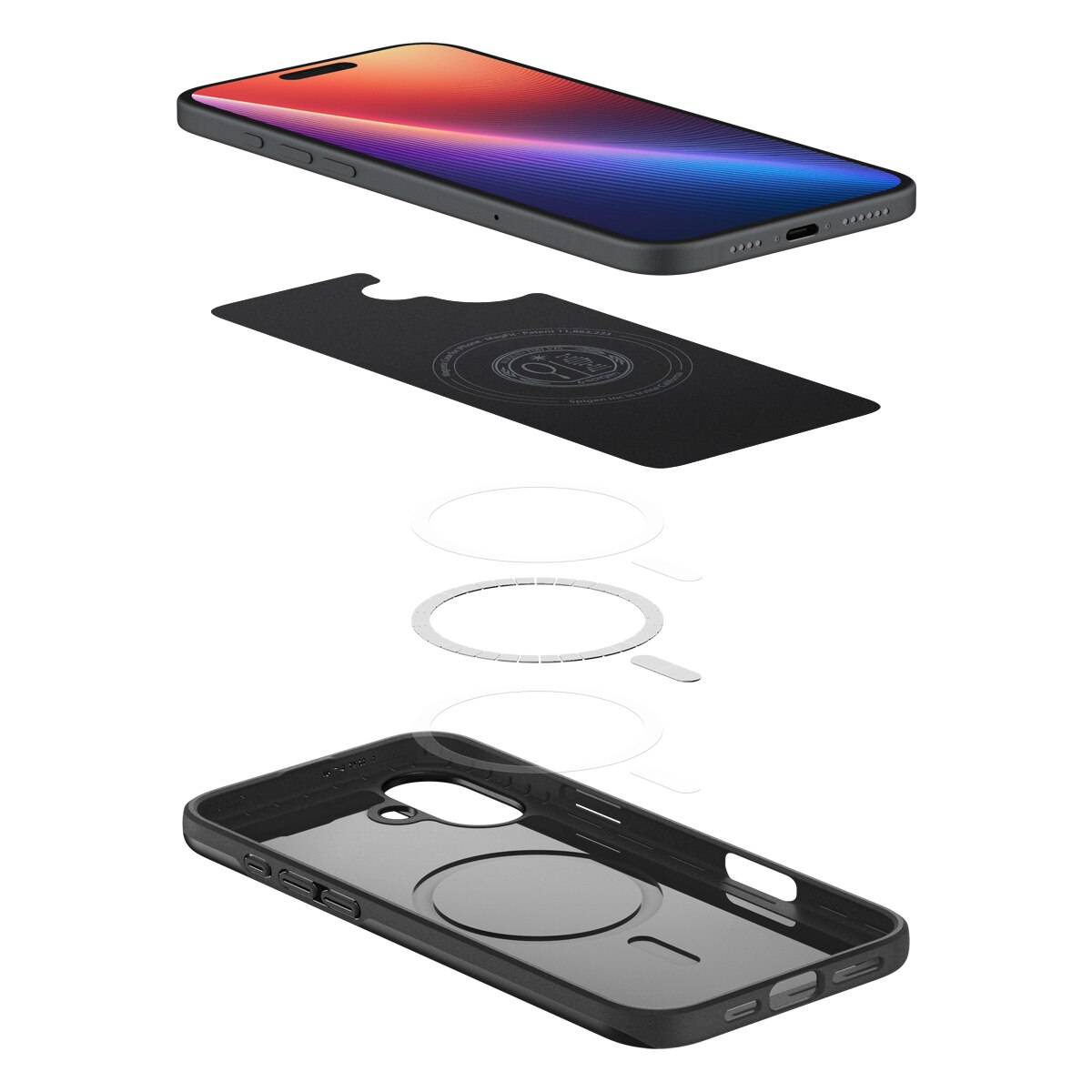 Coque Thin Fit MagSafe iPhone 16, Black