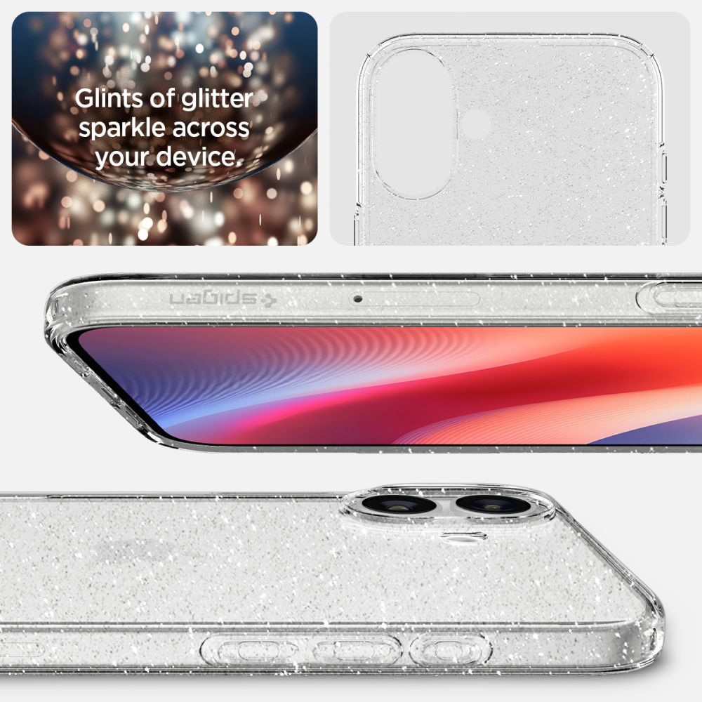 Coque Liquid Crystal iPhone 16, Glitter Crystal