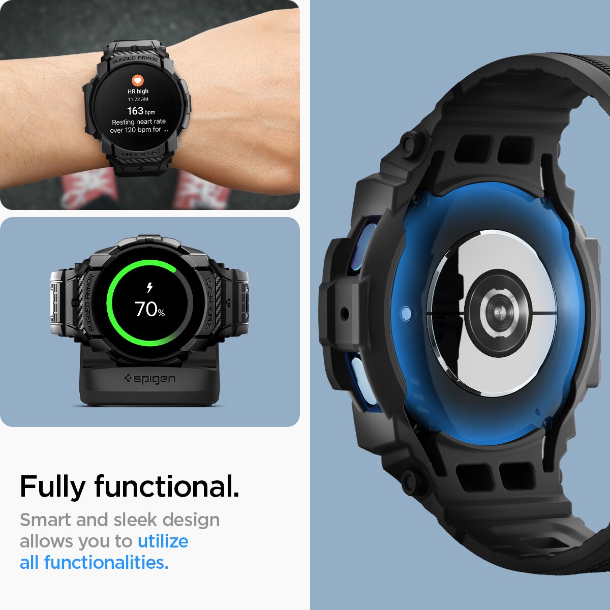 Rugged Armor Pro Samsung Galaxy Watch 7 44mm, Black