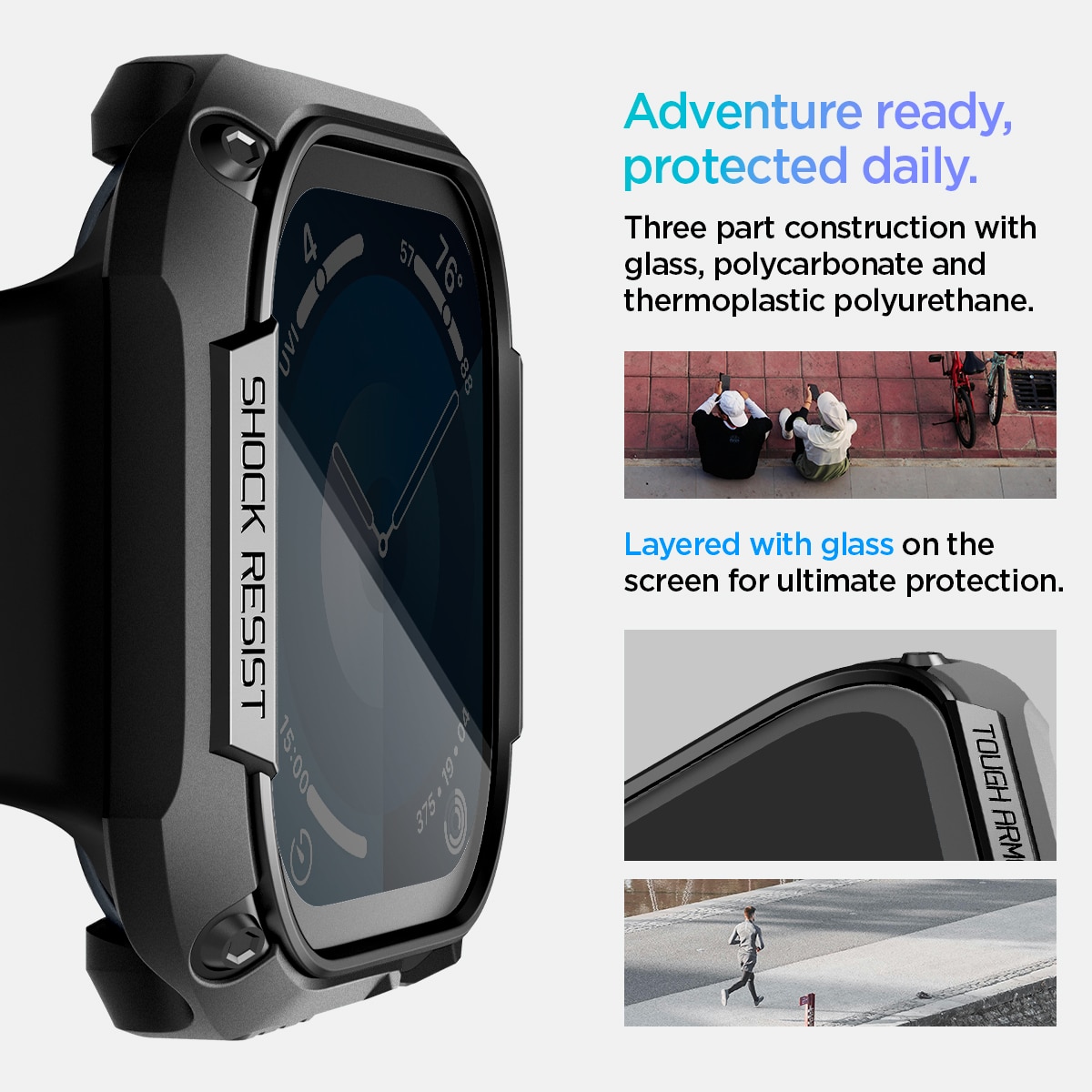 Coque Tough Armor Apple Watch Series 10 46mm, Black