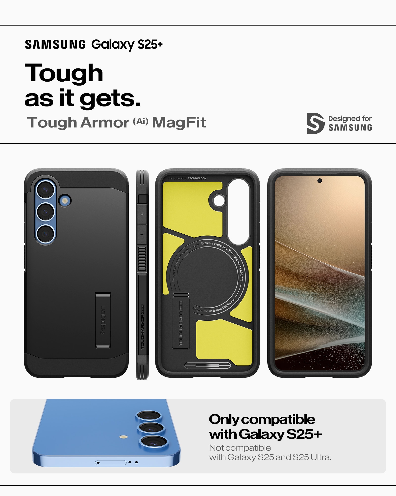 Coque Tough Armor MagSafe Samsung Galaxy S25 Plus Black