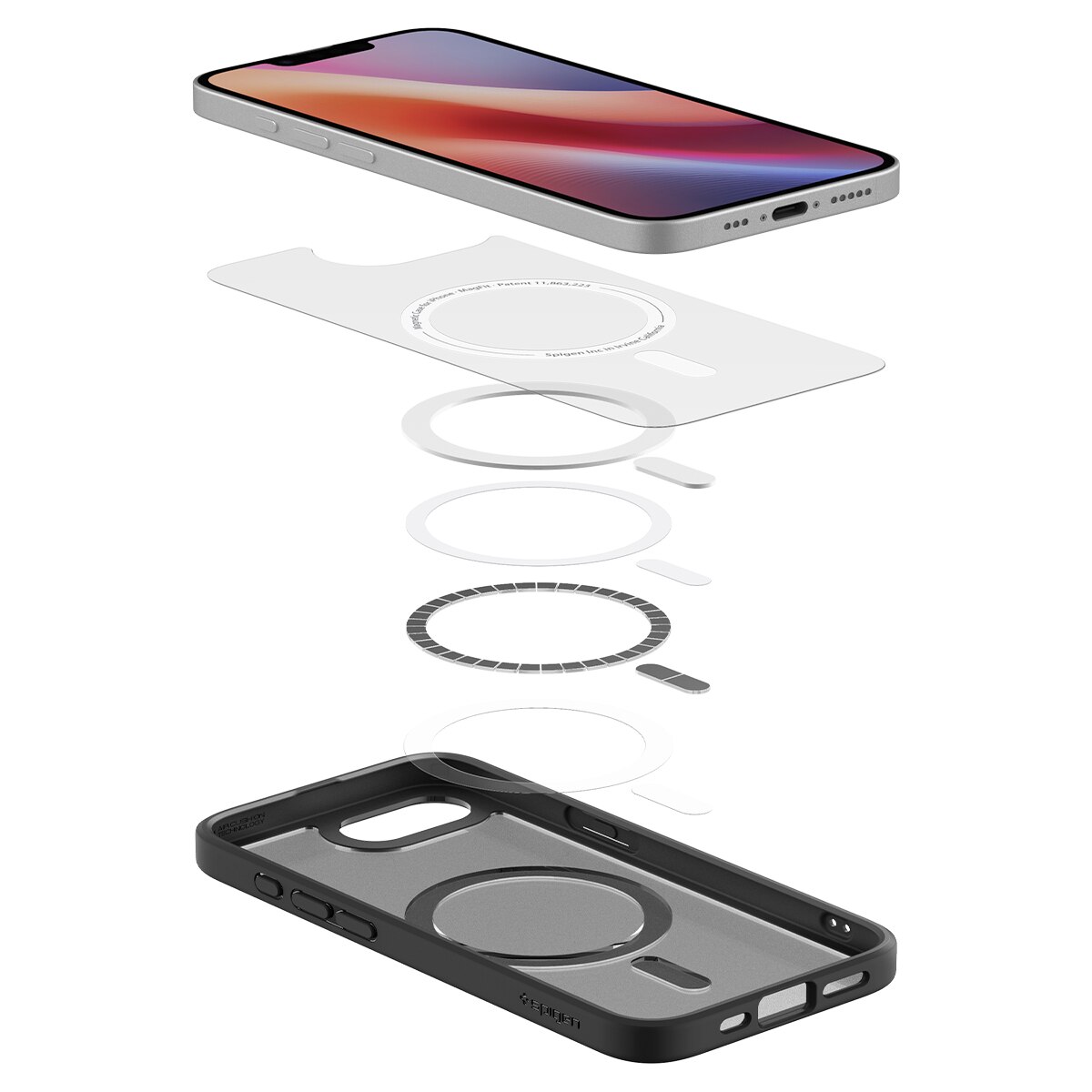 Coque Ultra Hybrid MagSafe iPhone 16e, Frost Black