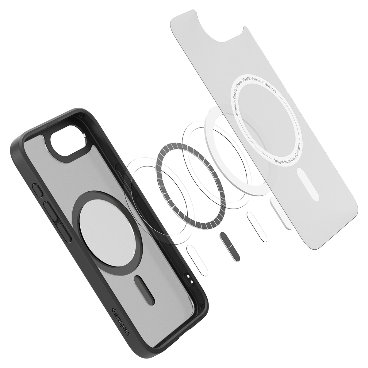 Coque Ultra Hybrid MagSafe iPhone 16e, Frost Black