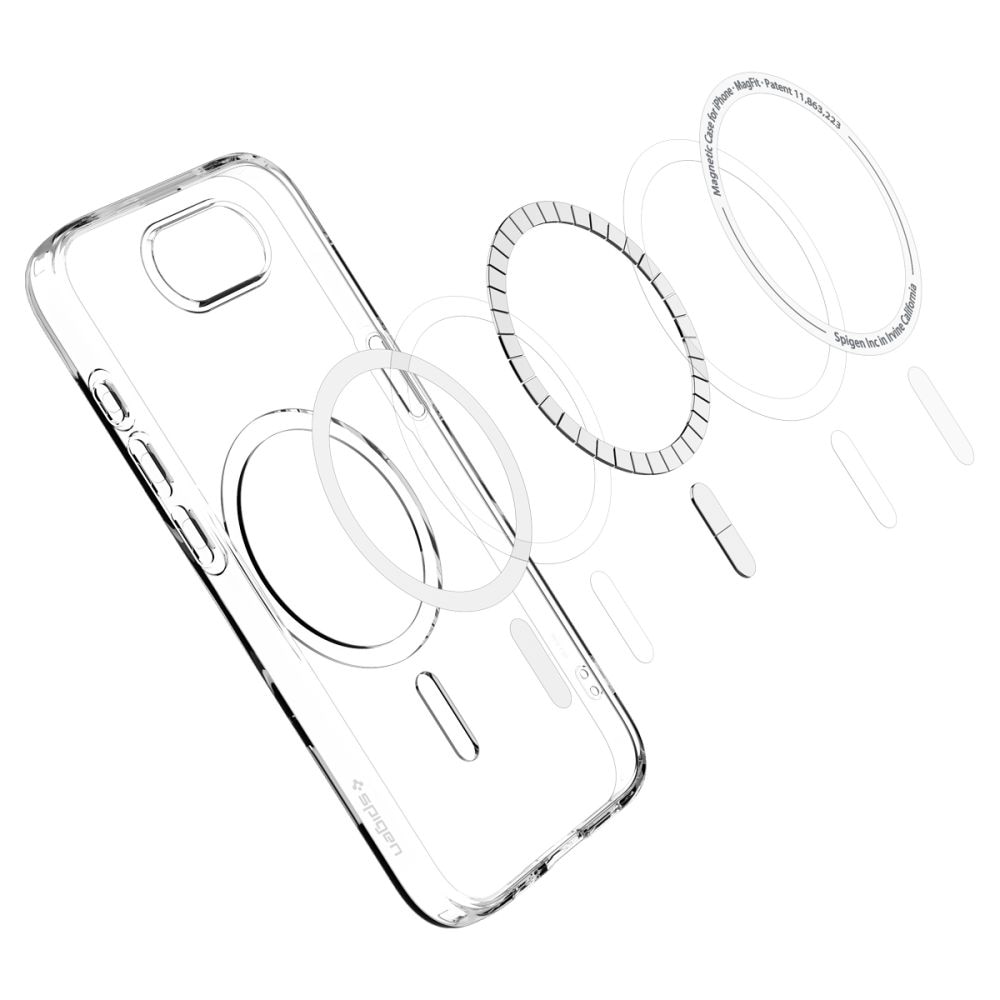 Coque Liquid Crystal MagSafe iPhone 16e, Clear White