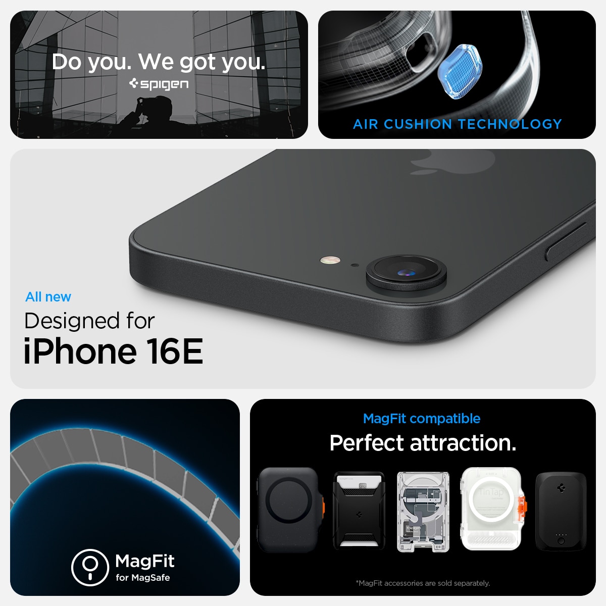 Coque Rugged Armor MagSafe iPhone 16e, Black