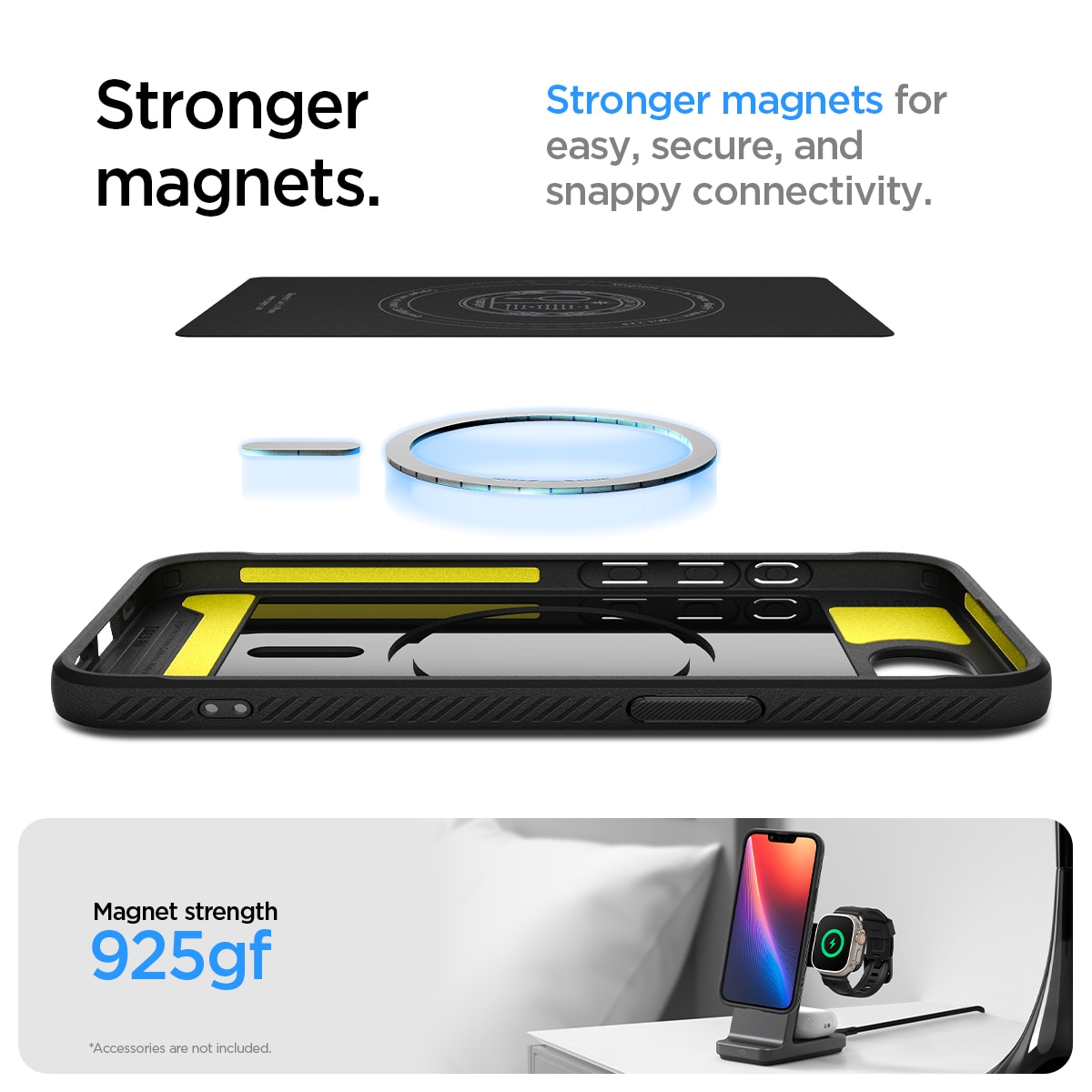 Coque Rugged Armor MagSafe iPhone 16e, Black