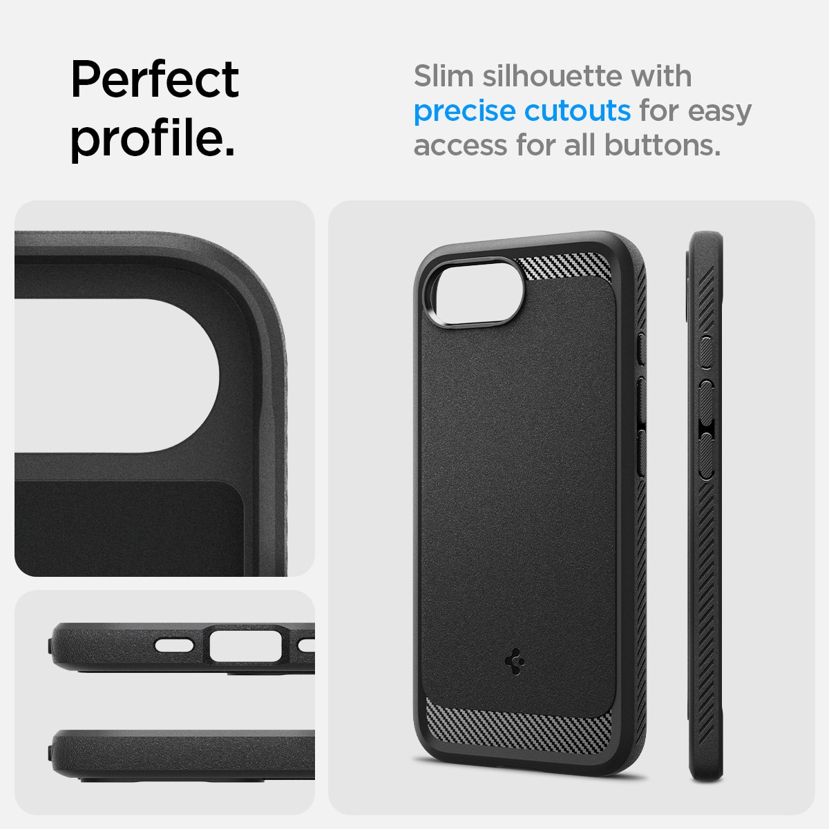 Coque Rugged Armor MagSafe iPhone 16e, Black