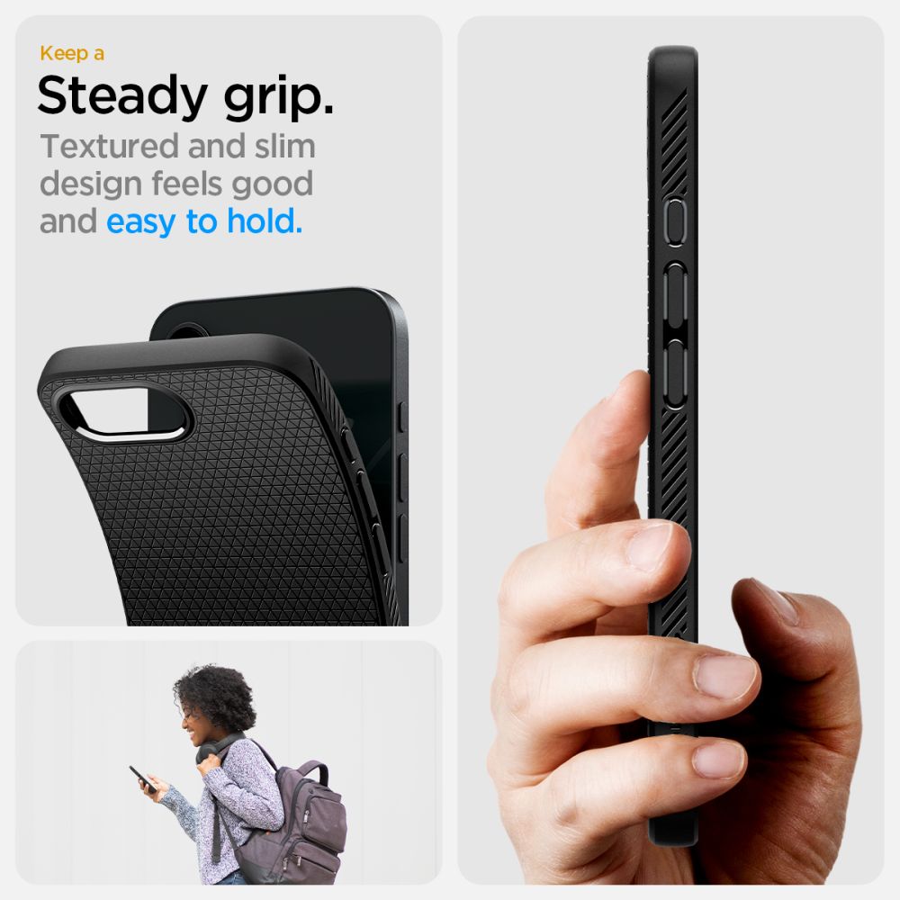 Coque Liquid Air iPhone 16e, Matte Black