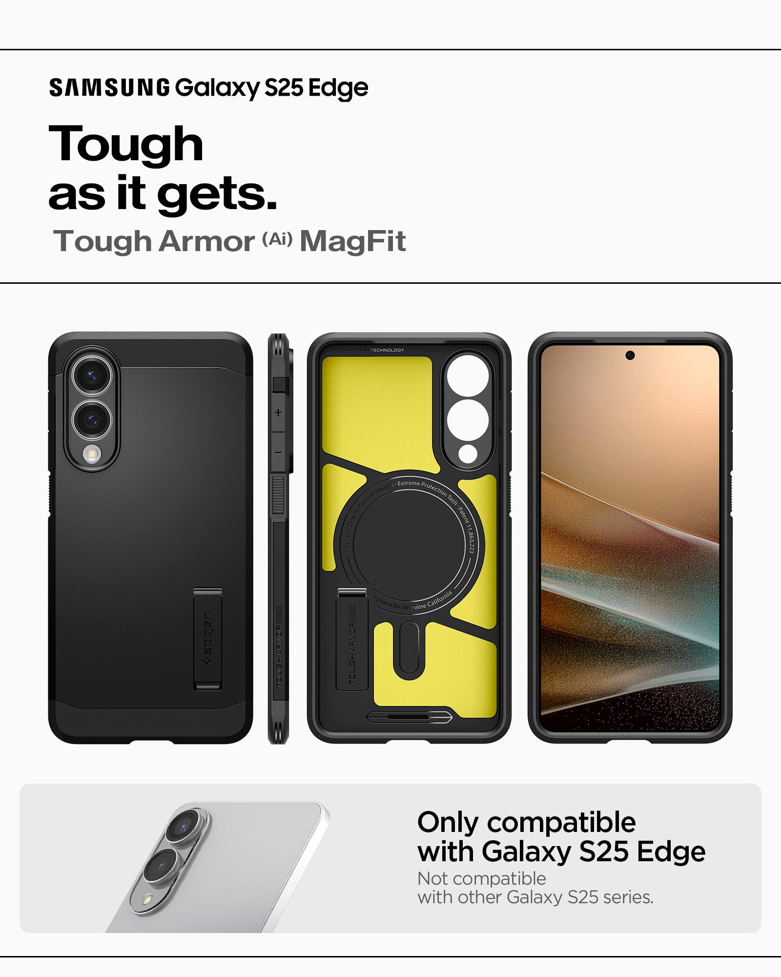 Coque Tough Armor MagSafe Samsung Galaxy S25 Edge Black