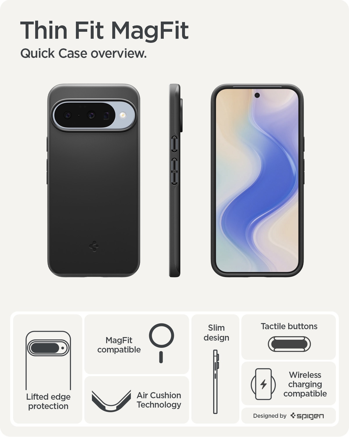 Coque Thin Fit MagSafe Google Pixel 10 Pro, Black