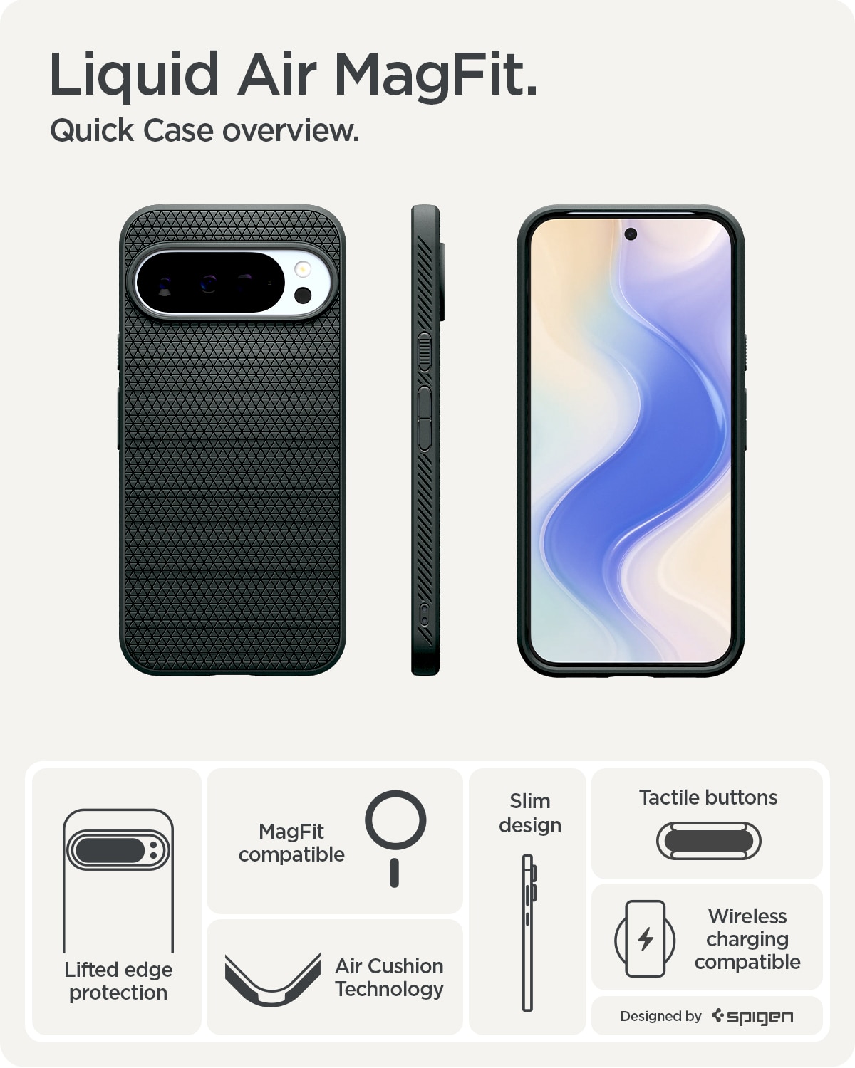 Coque Liquid Air MagSafe Google Pixel 10 Pro XL, Abyss Green