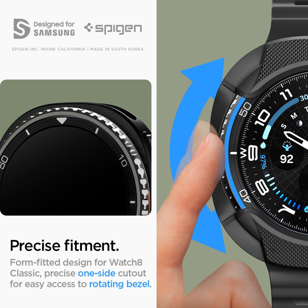 Coque Liquid Air Samsung Galaxy Watch 8 Classic, Black