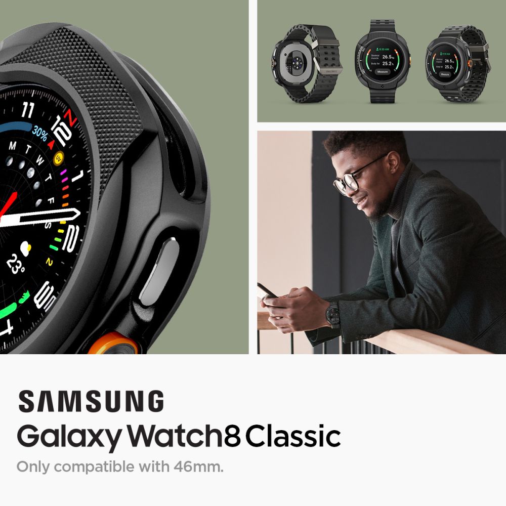 Coque Liquid Air Samsung Galaxy Watch 8 Classic, Black