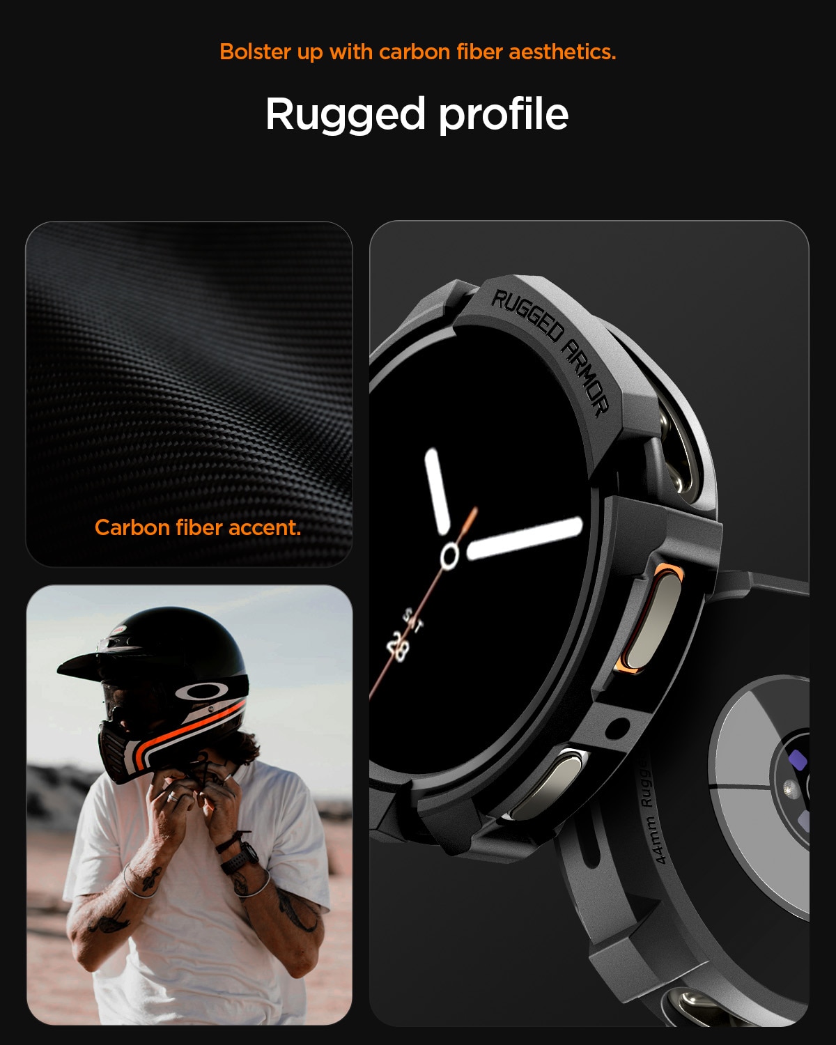 Case Rugged ArmorSamsung Galaxy Watch 8 44mm Black