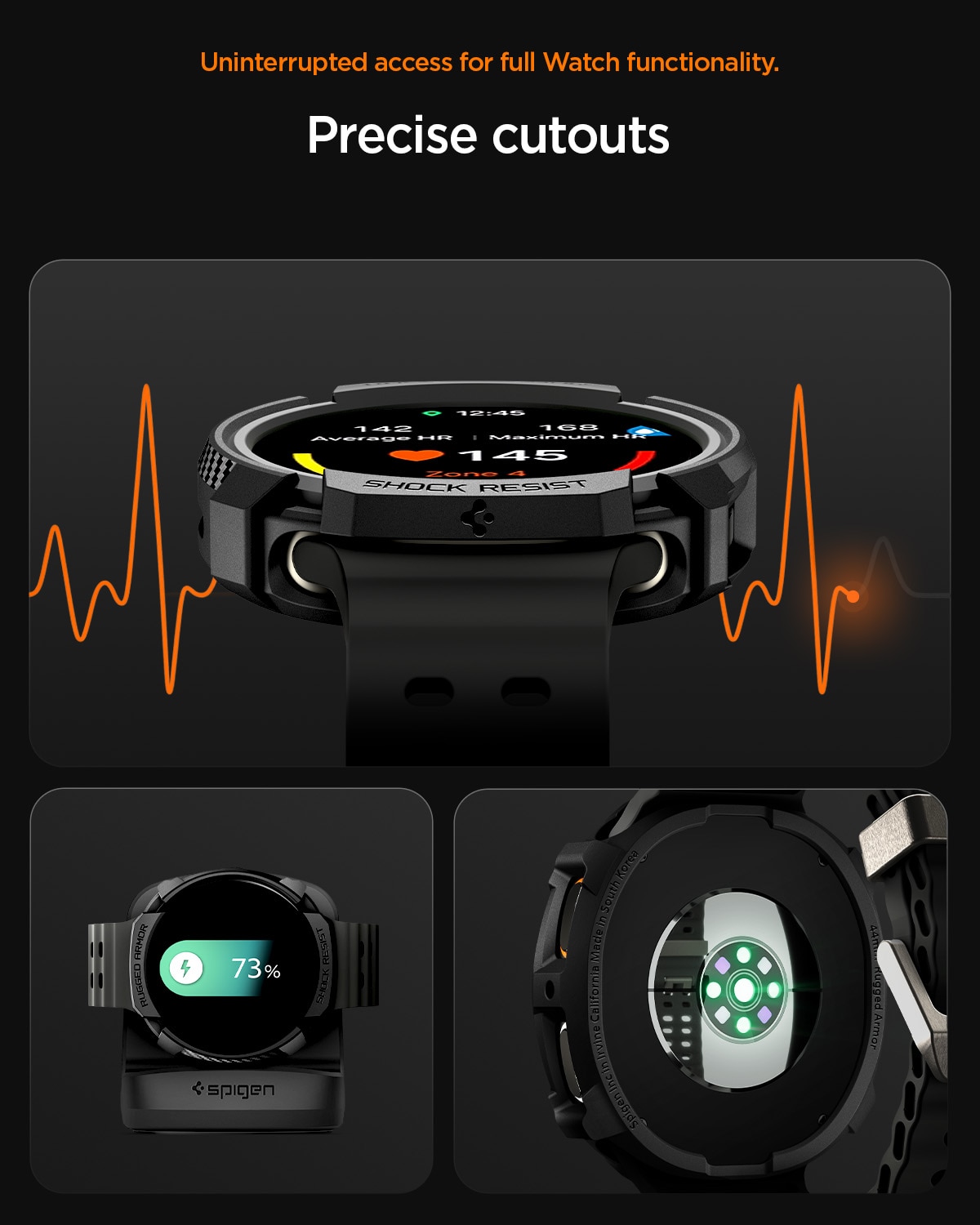 Case Rugged ArmorSamsung Galaxy Watch 8 44mm Black