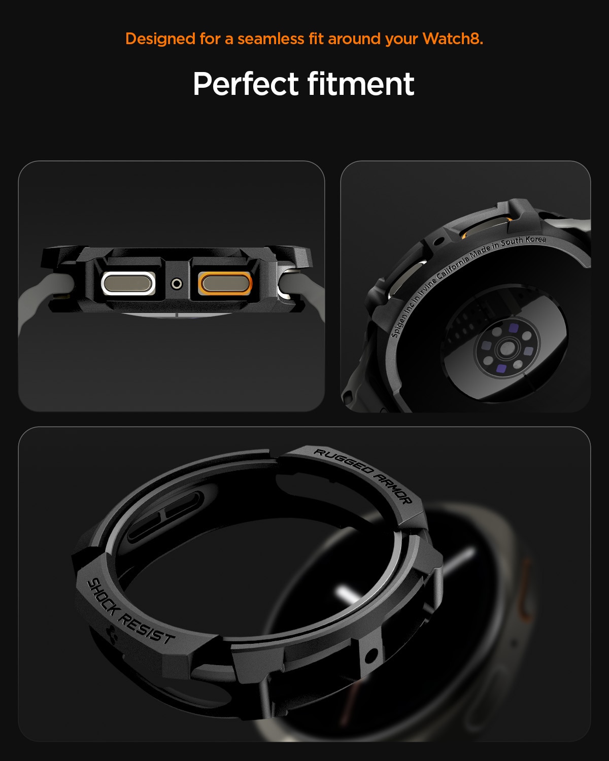 Case Rugged ArmorSamsung Galaxy Watch 8 44mm Black