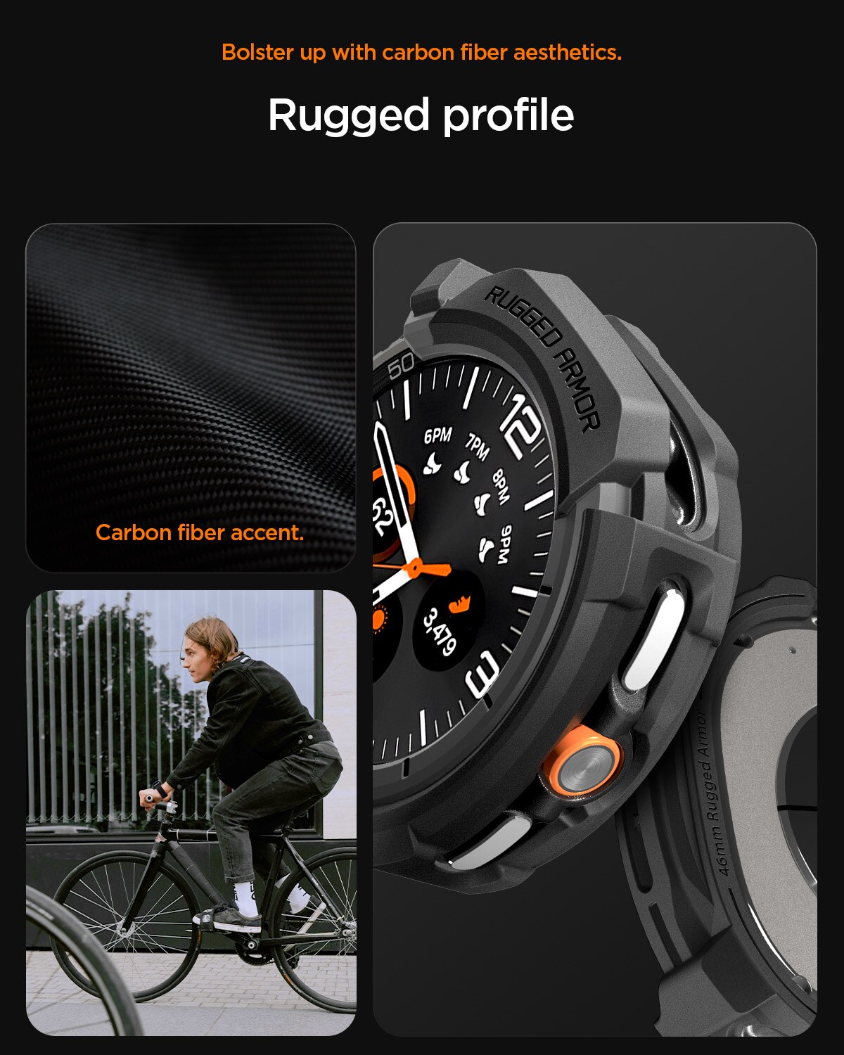 Case Rugged ArmorSamsung Galaxy Watch 8 Classic Black