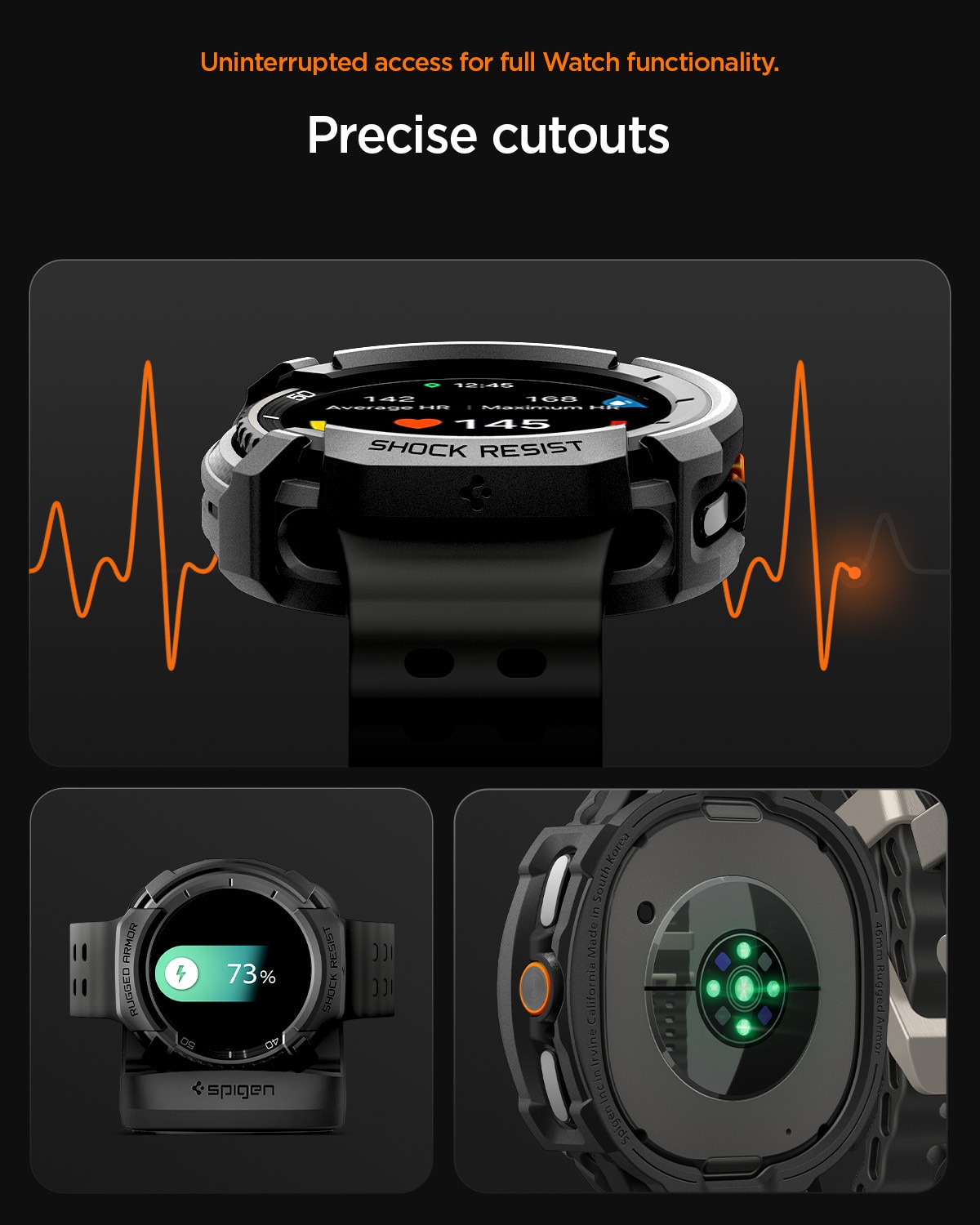 Case Rugged ArmorSamsung Galaxy Watch 8 Classic Black