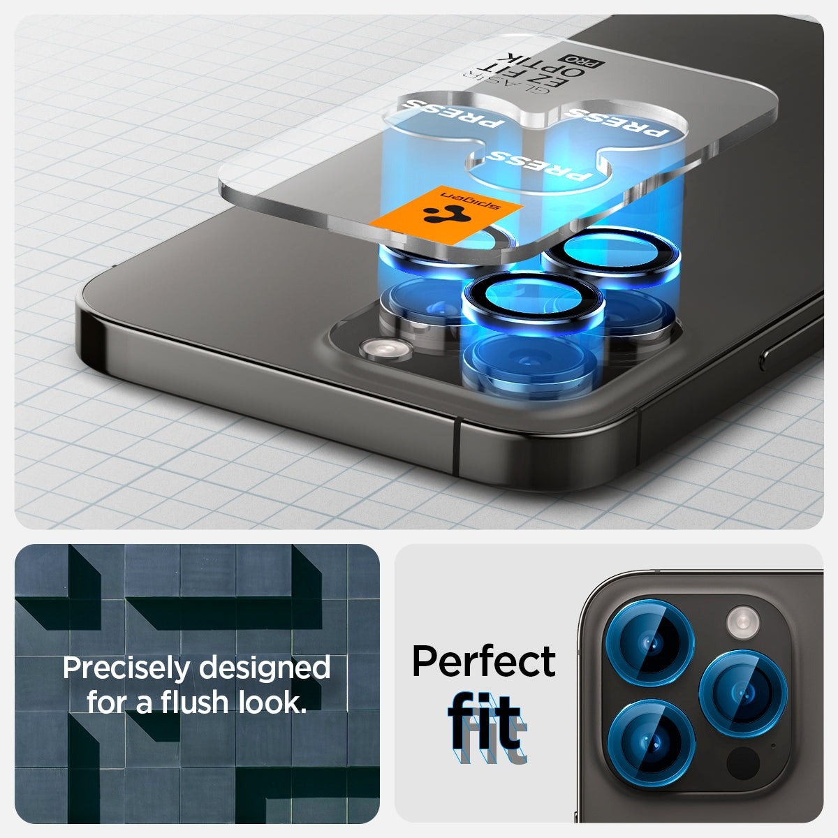 EZ Fit Optik Pro Lens Protector iPhone 15 Pro (2 pièces) Black