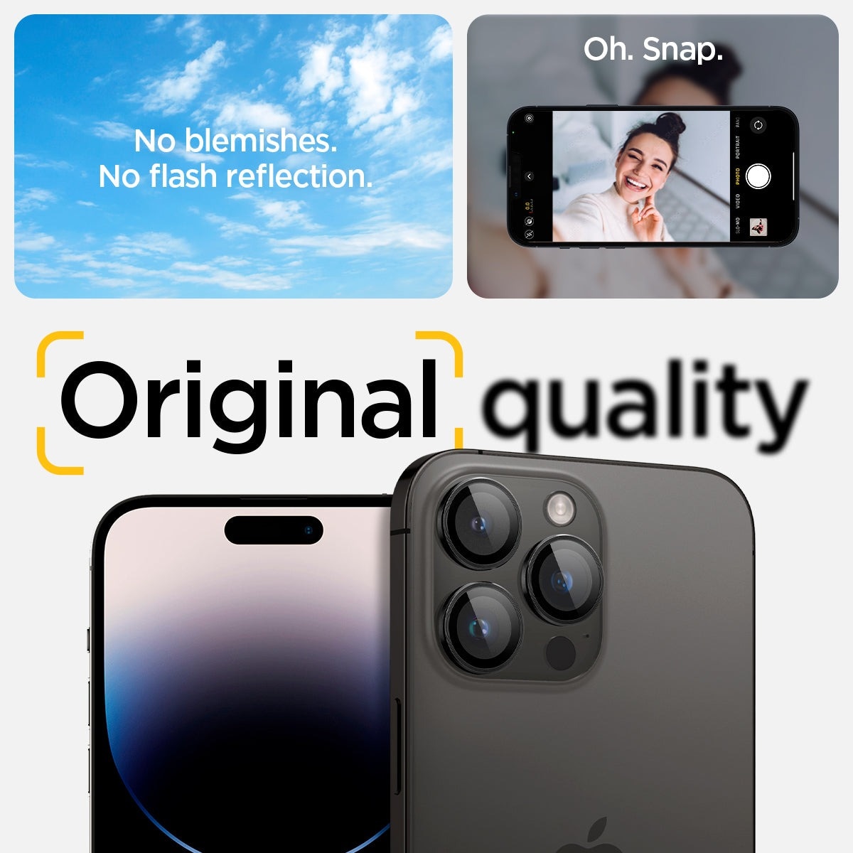 EZ Fit Optik Pro Lens Protector iPhone 15 Pro Max (2 pièces) Black