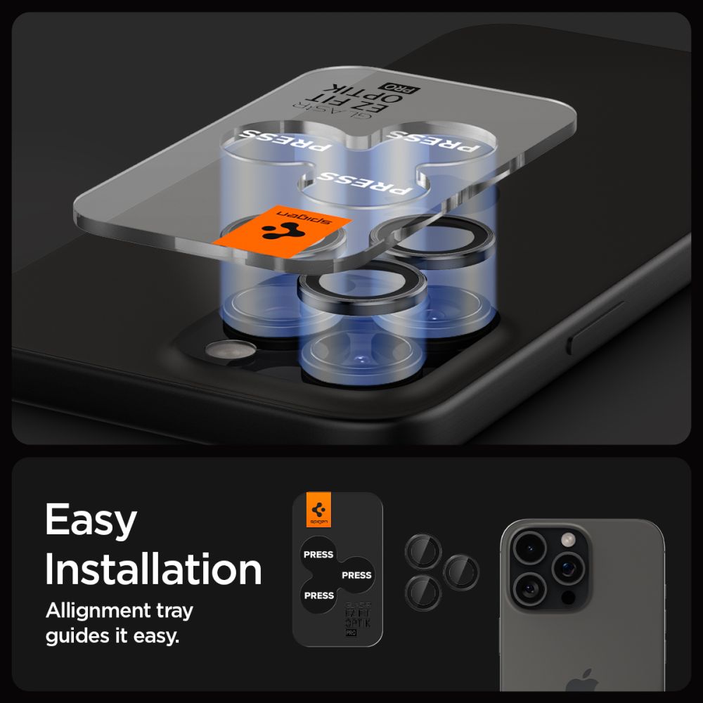 EZ Fit Optik Lens Protector iPhone 16 Pro Max (2 pièces), Black