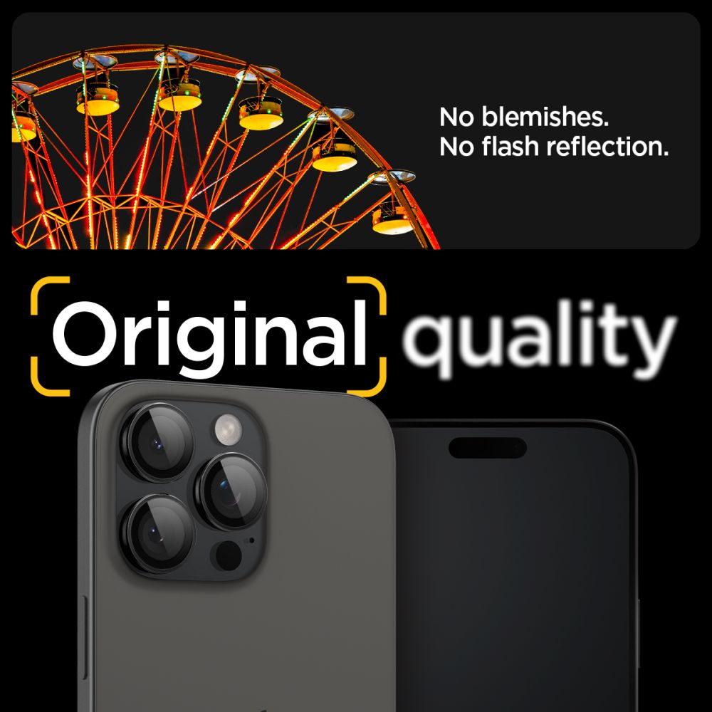 EZ Fit Optik Lens Protector iPhone 16 Pro Max (2 pièces), Black