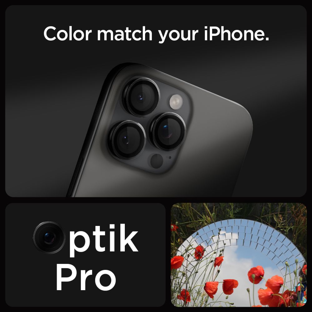 EZ Fit Optik Lens Protector iPhone 16 Pro Max (2 pièces), Black