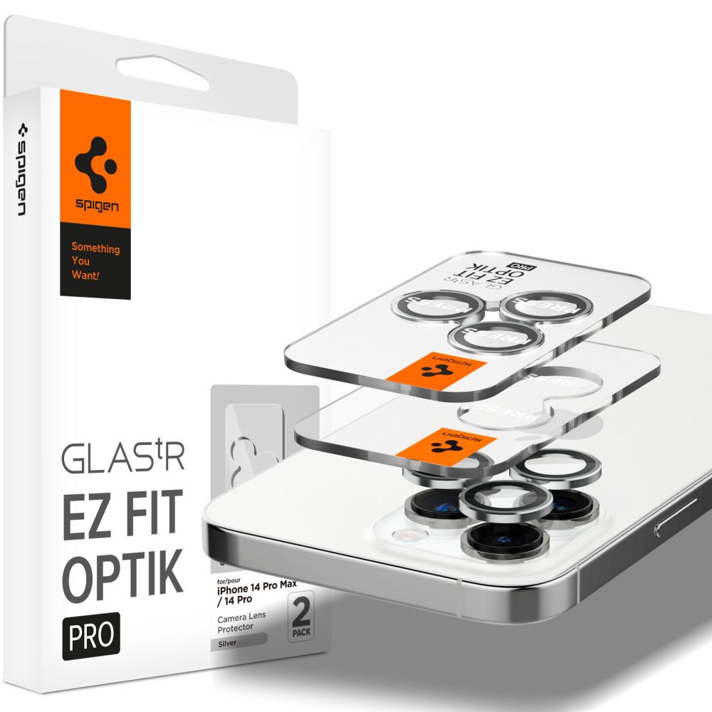 EZ Fit Optik Pro Lens Protector iPhone 14 Pro/14 Pro Max (2 pièces) Silver