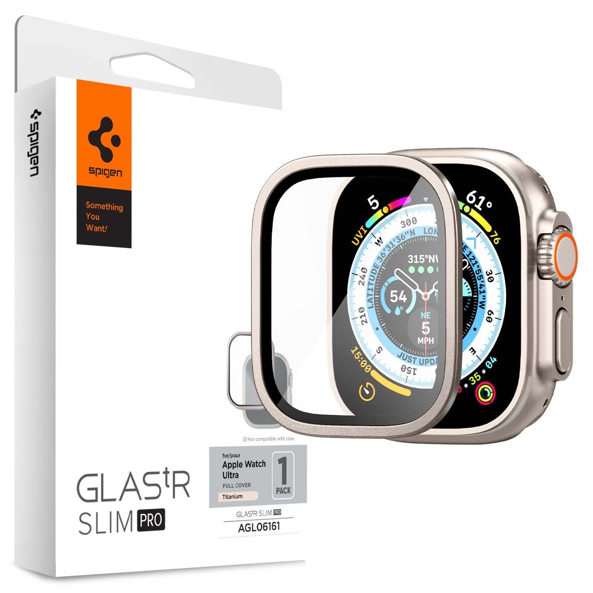 Screen Protector Glas.tR Slim Pro Apple Watch Ultra 49 mm, Titanium