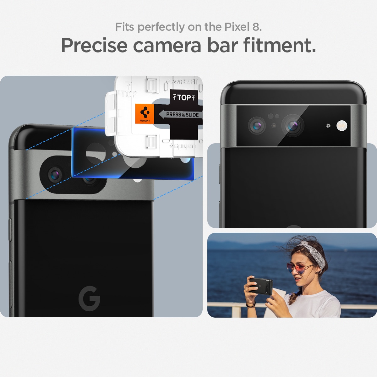 EZ Fit Optik Lens Protector Google Pixel 8 (2 pièces), Black