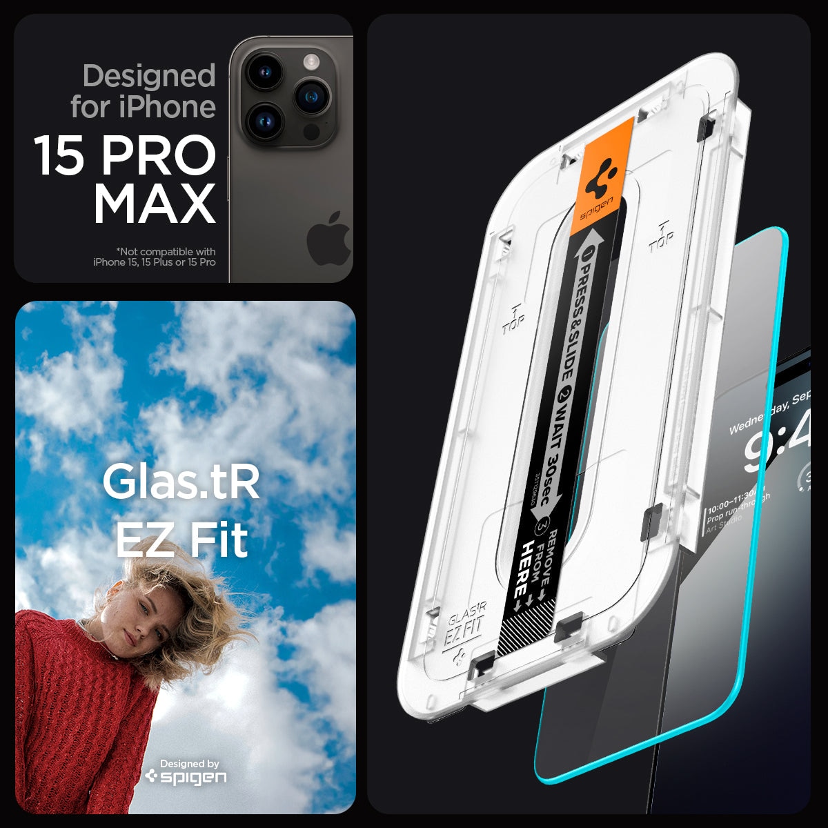 Screen Protector GLAS EZ Fit (2 pièces) iPhone 15 Pro Max