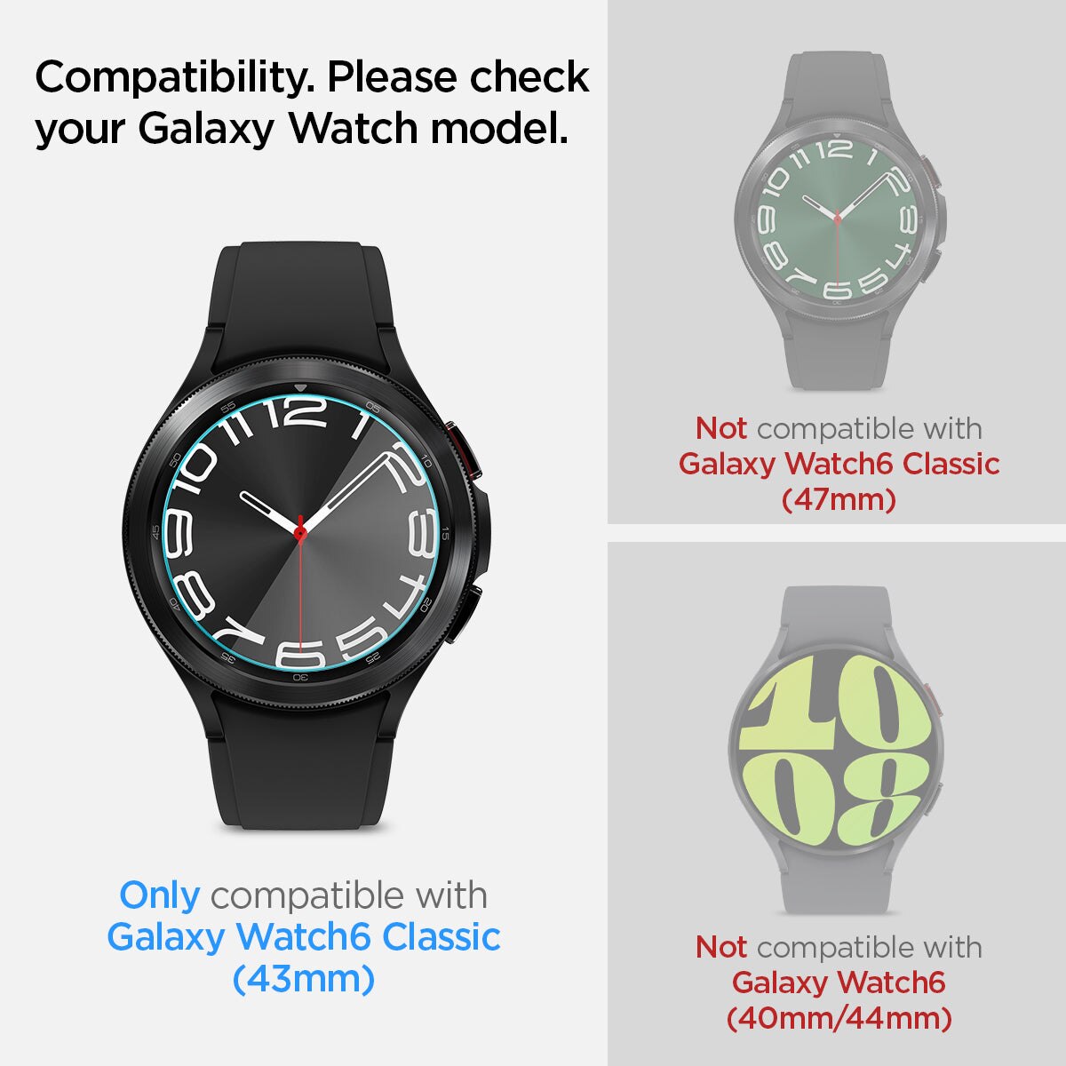 Protecteur d'écran EZ Fit GLAS.tR (2 pièces) Samsung Galaxy Watch 6 Classic 43mm