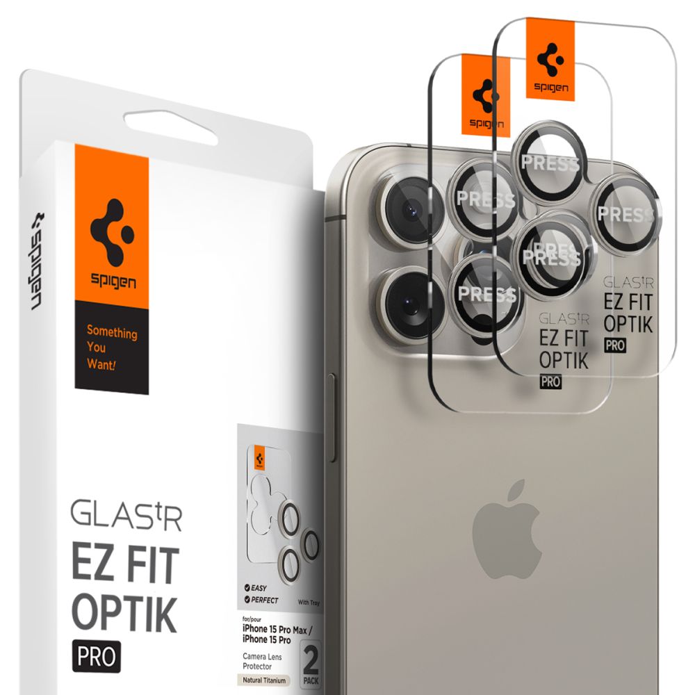 EZ Fit Optik Pro Lens Protector iPhone 14 Pro (2 pièces), Natural Titanium