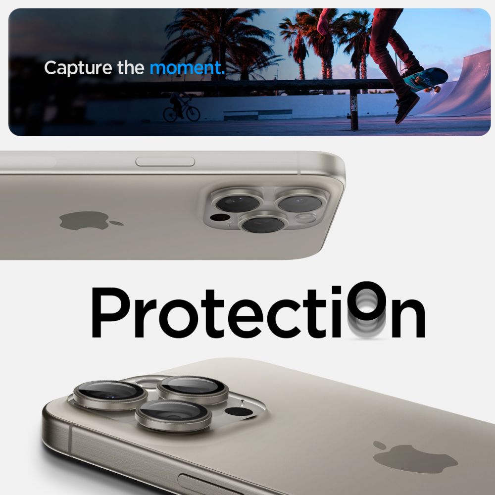 EZ Fit Optik Pro Lens Protector iPhone 15 Pro (2 pièces), Natural Titanium