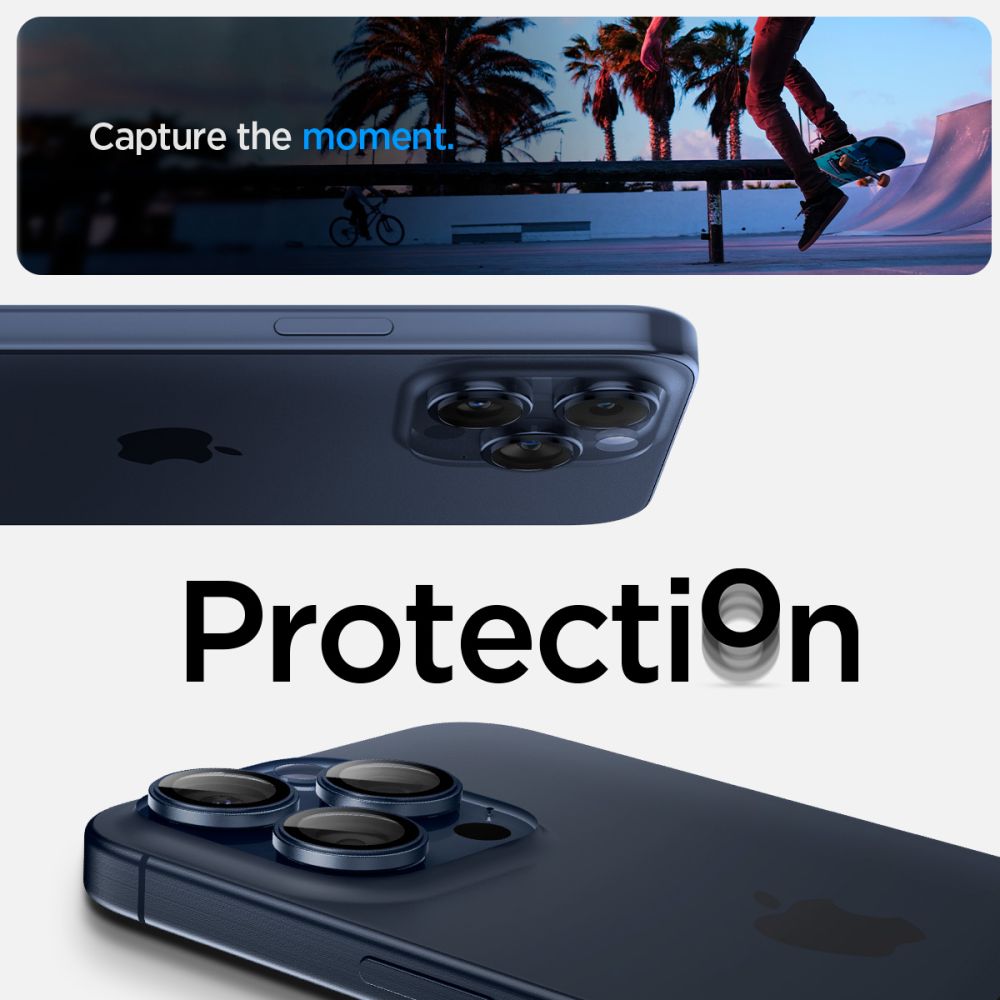 EZ Fit Optik Pro Lens Protector iPhone 14 Pro Max (2 pièces), Blue Titanium